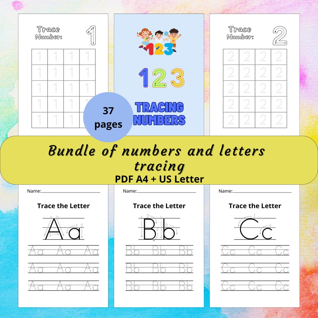 ABC Alphabet Handwriting Bundle for Kids Printable Tracing Letters and