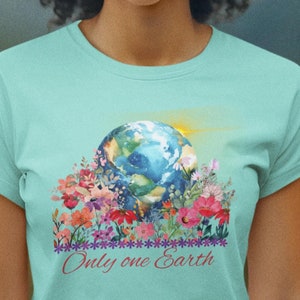 Environmental Floral Earth T-Shirt, Eco-Friendly Message, Unisex Gift for Men , Women, Perfect for Him & Her