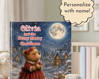 Granddaughter First Christmas Book, Personalized Baby Girl Christmas Storybook with Name, Teddy Bear Story, Christmas Gift from Grandma