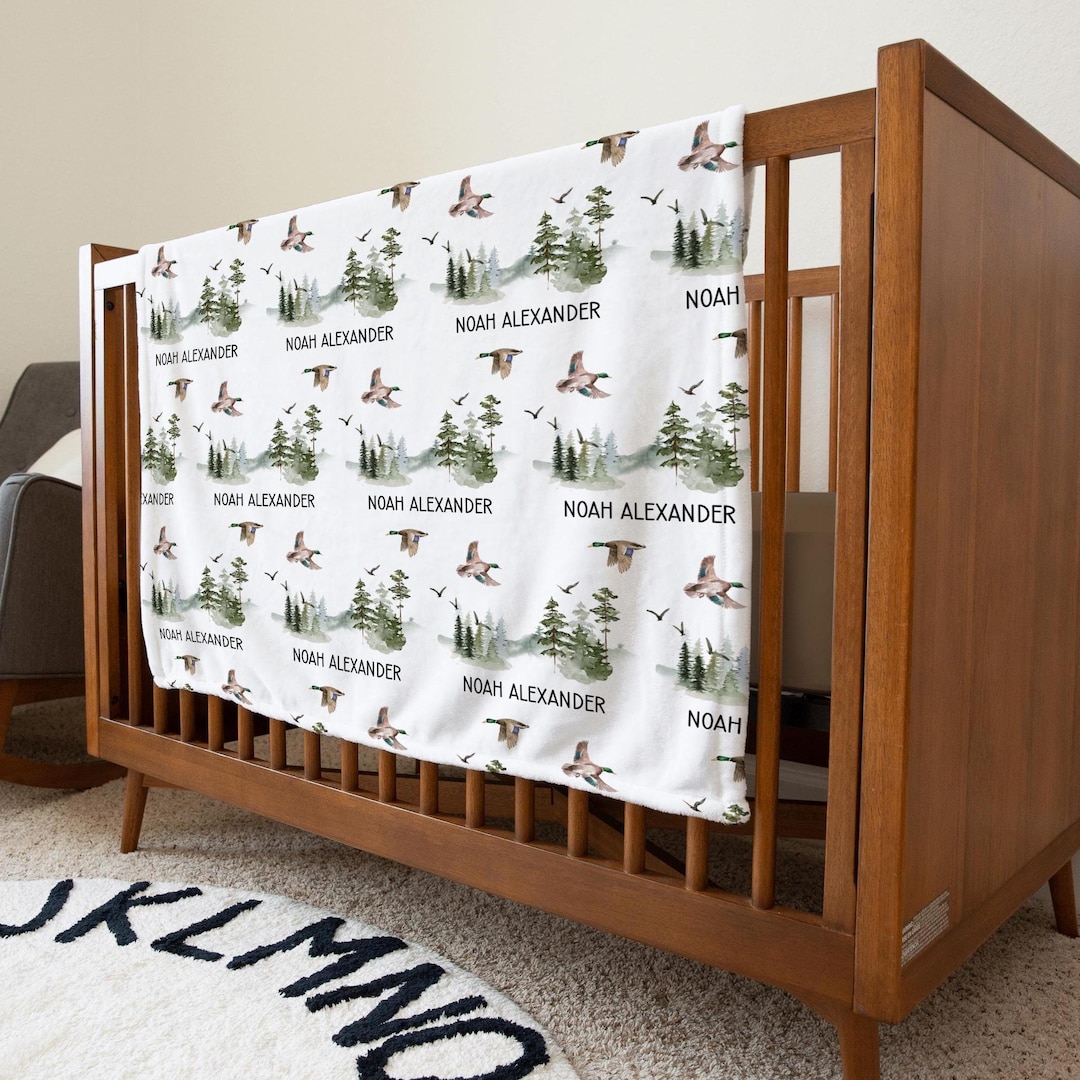 Personalized Mallard Duck Baby Blanket With Name, Hunting Baby ...
