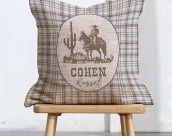 Personalized Woven Western Heirloom Baby Name Pillow Custom Newborn Crib Decorative Pillow Newborn Keepsake Personal Nursery Decorations