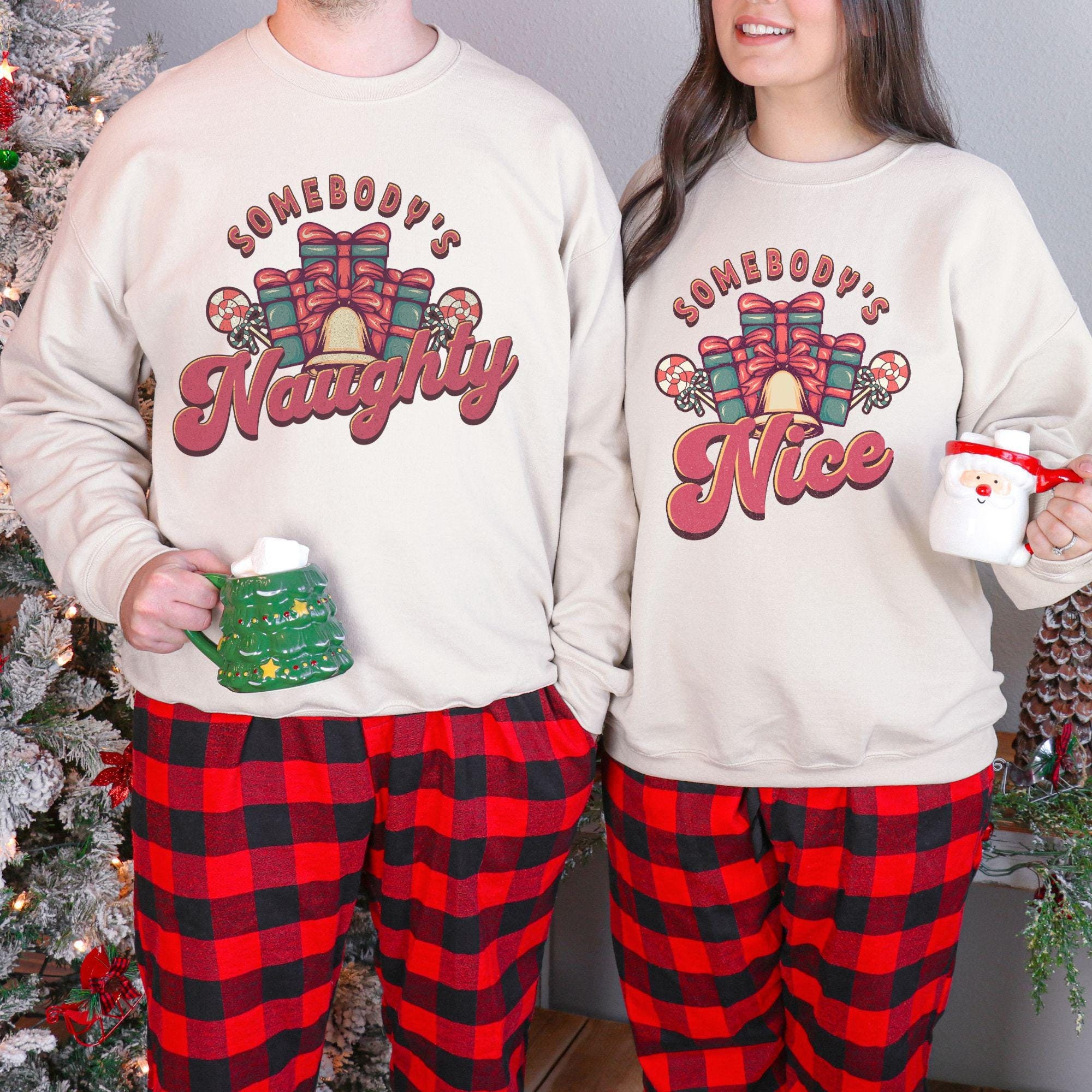 Naughty Nice Pajamas Etsy
