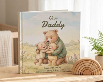 Premier livre personnalisé pour la fête des pères, cadeau fête des pères pour bébé ou tout-petit, cadeau histoire personnalisée papa et moi pour papa