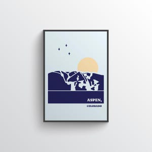 Aspen Ski Resort Retro Ski Poster - Vintage Ski Resort Wall Art