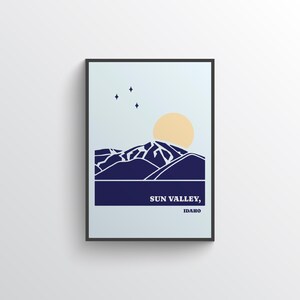 Sun Valley Ski Resort Retro Ski Poster - Vintage Ski Resort Wall Art