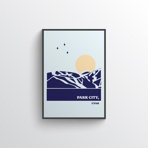 Park City Ski Resort Retro Ski Poster - Vintage Ski Resort Wall Art