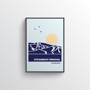 Steamboat Springs Ski Resort Retro Ski Poster - Vintage Ski Resort Wall Art