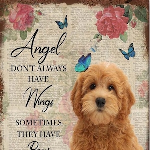 Goldendoodle Dog Not All Angels Have Wings Art Gift - Digital Download - Canvas Poster - One of A Kind Print - Custom Made AI Designed Art