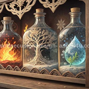 Elemental of Nature AI Created One of a Kind Digital Download Canvas Poster Wall Art Print DIY Printable Gift Make Your Own Craft