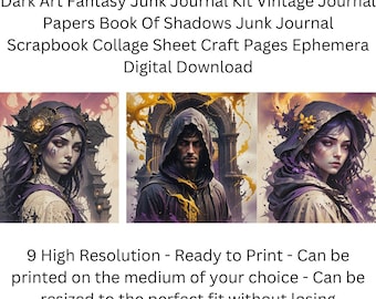 Dark Art Vintage Journal Papers: Book of Shadows Ephemera (Digital Download)