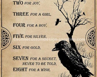 Counting Crows Poem Art, Gothic Printable Poster (Digital Download)