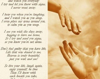 Sympathy Poem Art Print – "As I Sit In Heaven" (digitale download)