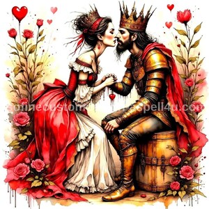 King and Queen Poker Playing Card - Digital Download Art Poster, Canvas Print, Wall Art, Decoupage, Junk Journal, Cottage Core, DIY Art Gift
