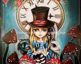 Alice in Wonderland Art Print, Whimsigoth Fantasy (Digital Download)