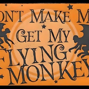 Flying Monkeys Halloween Art Print, Spooky Cottagecore Decor (Digital Download)
