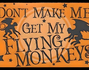 Dont Make Me Get My Flying Monkeys Halloween Vintage Art AI Created Versatile Digital Print Instant Download Fairycore Cottagecore DIY Craft
