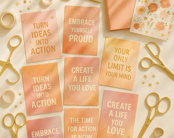 Inspirational Vision Board Kit | 100 Quote Cards (Digital Download)