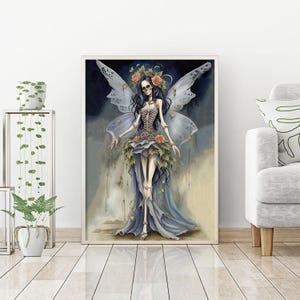 Sugar Skull Skeleton Bride AI Enhanced Versatile Digital Designed Instant Download + Transparent Background Fairycore Cottagecore DIY Craft