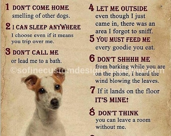 Jack Russell Terrier House Rules Poster, Dog Lover Gift (Digital Download)