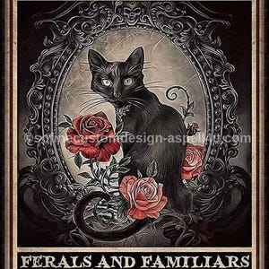 Salem Sanctuary for Wayward Cats Black AI Created One of a Kind Digital Download Canvas Poster Wall Art DIY Printable Make Your Own Crafts