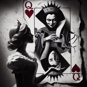 Queen of Hearts Cards - Digital Download - Canvas Poster, Fairy Core - Retro Rust Style Digital Download Canvas Poster - Fairy Core Wall Art