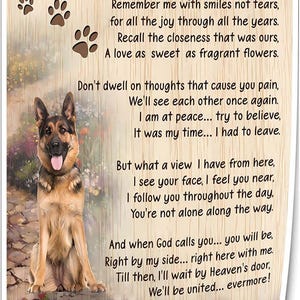 German Shepherd Remember Me Rainbow Bridge Pet Loss Memorable Gift - DIY Art, Poster, Canvas -Vintage Retro Style Digital Download Wall Art