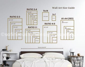 Wall Art Size Guide, Frame Size Guide, Print Size Guide, Comparison Chart, Poster Size Chart, Wall Display Guide, Aspect Ratio Chart