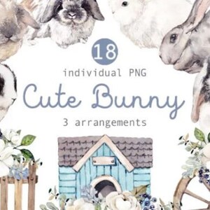 Aquarell Osterhase Clipart Grafik Cute Wall Decor kann in verschiedenen Größen gedruckt werden