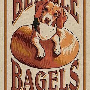 Beagle Bagels  - Printable AI Created Hand Crafted One of A Kind - Digital Download Wall Art Print Cottage Core DIY Gift