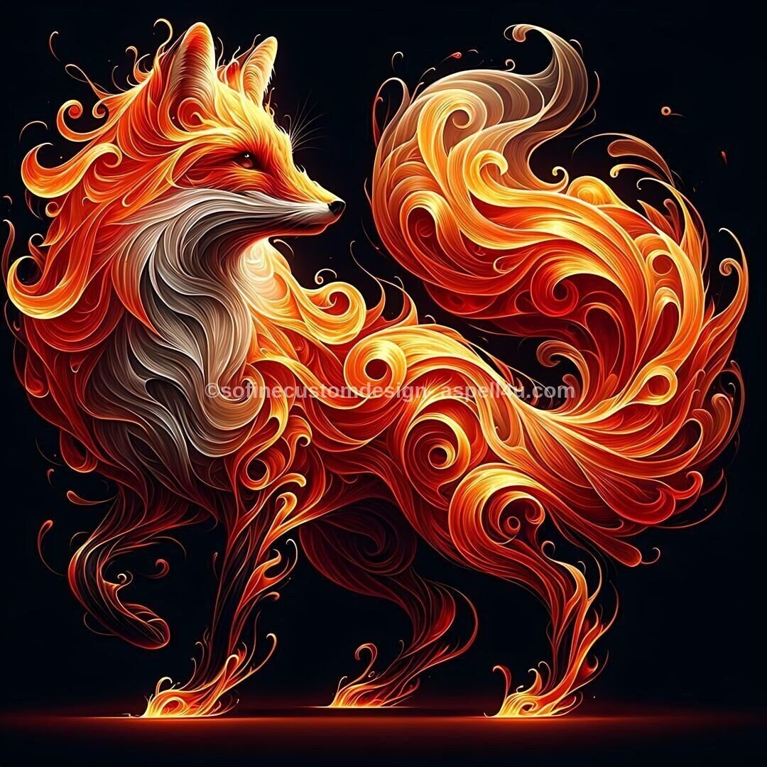 Fiery Fox Art Print – Whimsigoth Cottagecore Decor (digital Download ...