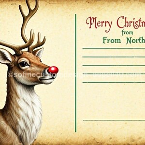 Vintage North Pole Post Card AI Created One of a Kind Digital Download Canvas Poster Wall Art Print DIY Printable Gift Make Your Own Crafts