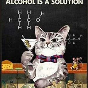 Technically, Alcohol Is A Solution - Unique AI Designed Digital Download for Your Space - One of A Kind Print - Custom Made Unique Wall Art
