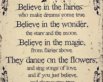 Fairy Garden Art Print, Mystic Quote (Digital Download)