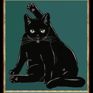 Black Cat Art - Remember To Wipe - Butt Napkins - AI Enhanced Versatile Digital Designed Instant Download Fairycore, Cottagecore, DIY Craft