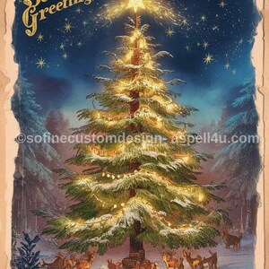 Retro Vintage Christmas AI Enhanced Old School Christmas Printable High Resolution Digital Download Art Make Your Own Card and DIY Gift Wrap