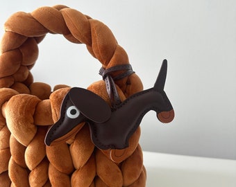 Cute Sausage Dog Bag Charm: Double-Sided Whimsical Pup