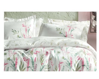 Pink Duvet Cover %100 Cotton