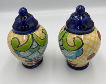 Talavera Salt and Pepper Shakers | Signed by Artist | Mexican Folk Art | Kitchen Decor
