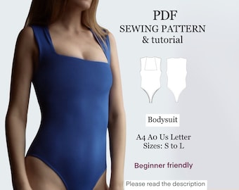Bodysuit Sewing Pattern | Leotard Tank Top, Beginner Friendly (PDF Pattern)