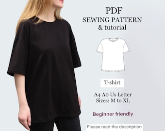Naaipatroon uniseks oversized T-shirt (pdf-patroon)