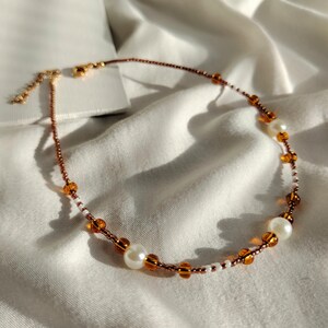 Colar de ouro, gargantilha de contas, joias de miçangas