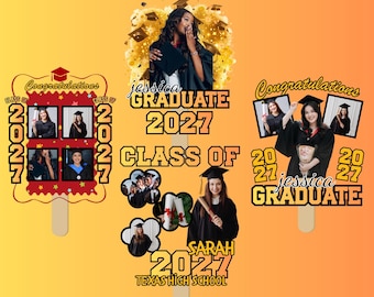 Plantilla personalizada para fotos de graduación, promoción de 2027, diseño de Canva (descarga digital)