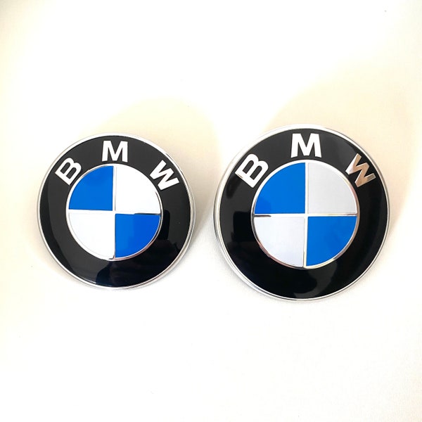 2x BMW logos 82mm / 74mm Hood and Trunk 80mm 72mm Blue White Emblem Badge New Badge Series 1 2 3 4 5 6 9 X1 X2 X3 X4 X5 X6 70mm 72 82 8