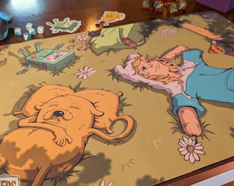 Adventure Time Cozy Desk Mat | TCG Playmat and Mousepad | Accessories for MTG