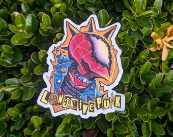 Pegatina de vinilo impermeable de Spider-Punk / Arte de superhéroe vanguardista