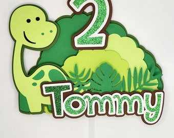 Bady Dino Cake Topper Bebé Dinosaurio Cumpleaños Pastel Topper Dino Decoración Dinosaurio Fiesta Dinosaurio Centro de mesa Fiesta para niños pequeños
