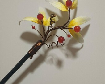 Épingle à cheveux à fleurs fait main Renaissance Épingle à cheveux vintage Coiffure Accessoires de cheveux