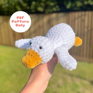 Gehaakt eendpatroon: amigurumi-knuffel, slapende gans, pdf-patroon in Amerikaanse terminologie
