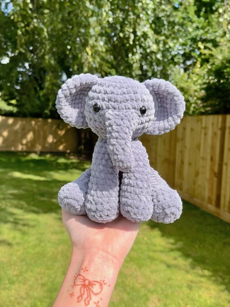 Crochet Sitting Elephant Pattern: Cute Amigurumi Zoo Safari Animal ...