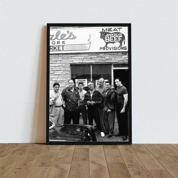 Gangster Family Premium Canvas Art, Tony Black and White, Movies & TV Wall Art, Poster, Home Decor, Gift, Framed, Wrapped or Print Art